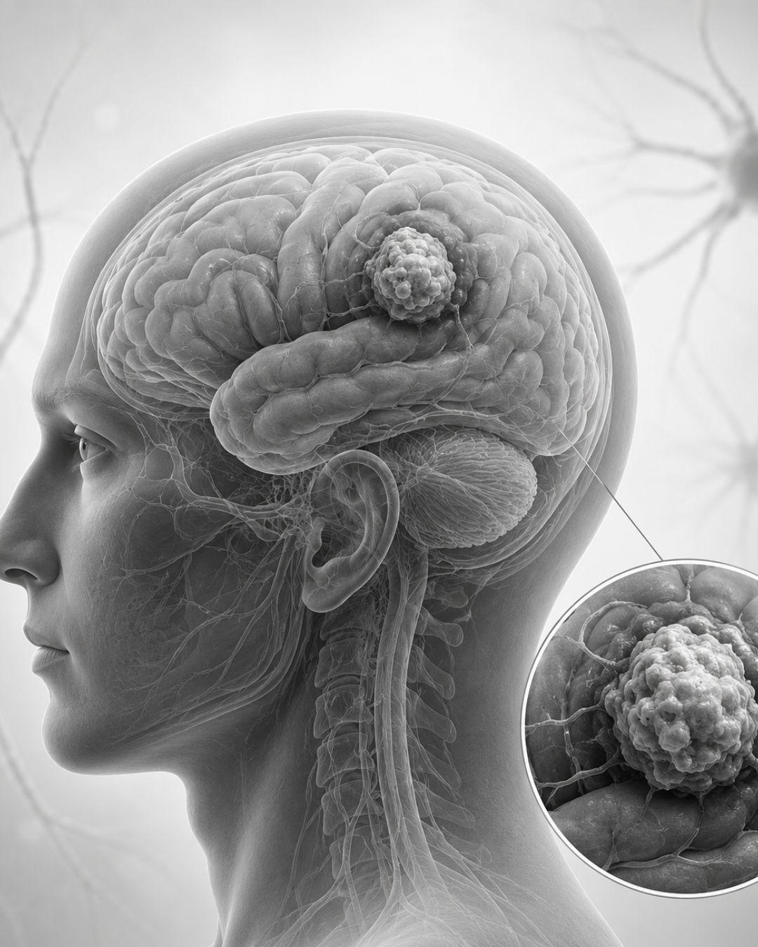 Um tumor cerebral é um crescimento anormal de células no cérebro ou em estruturas próximas, como meninges, nervos cranianos e glândula hipófise.